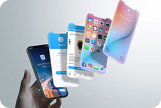 Mobile app screens