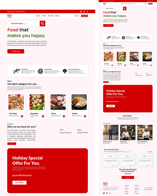 Good Vibes website mockup